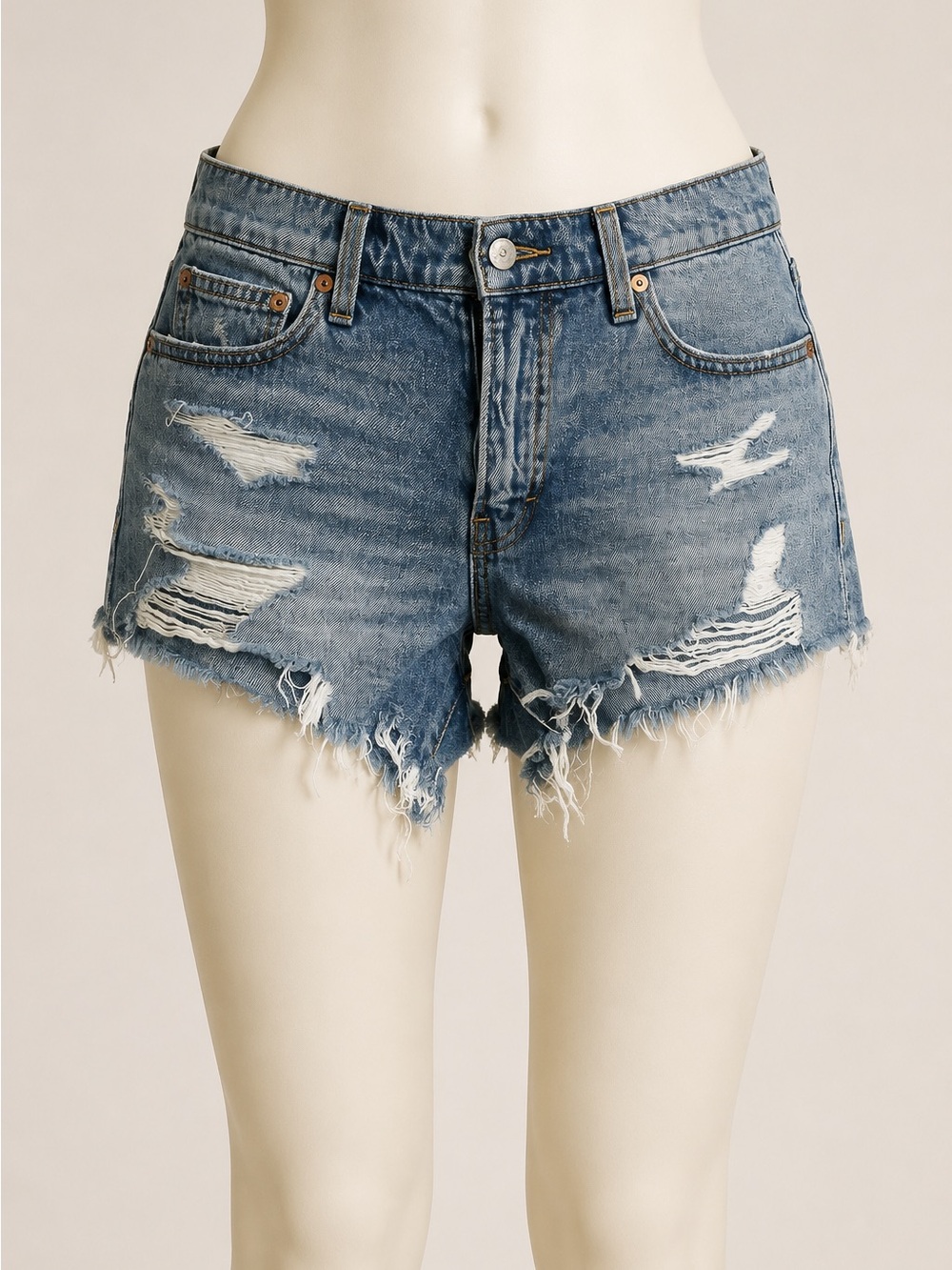 Lucky Brand Distressed Blue Denim Cutoff Shorts